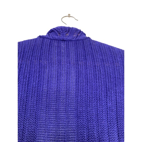 Chicos Draped Blue Cotton Blend Waterfall Cardigan Sweater Size Large Chicos 2 - Picture 6 of 10